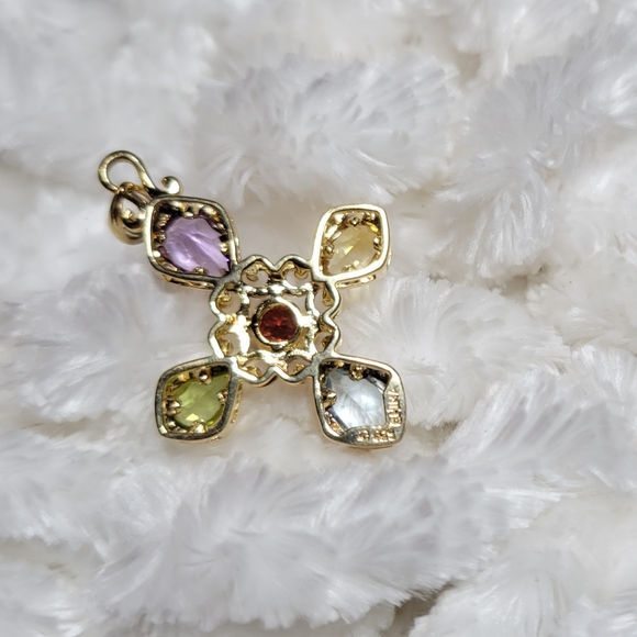 Elegant Multi-Color Gemstone Pendant - Picture 3 of 5